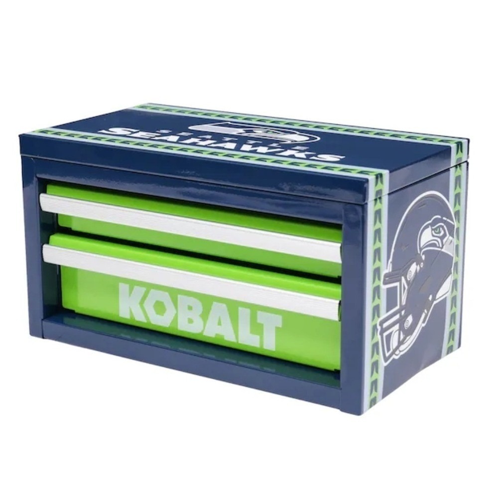 Kobalt Tool Box Seattle Seahawks NFL Blue Green New 2-Drawer Mini Chest Storage